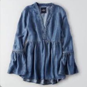 American Eagle Denim Babydoll Top